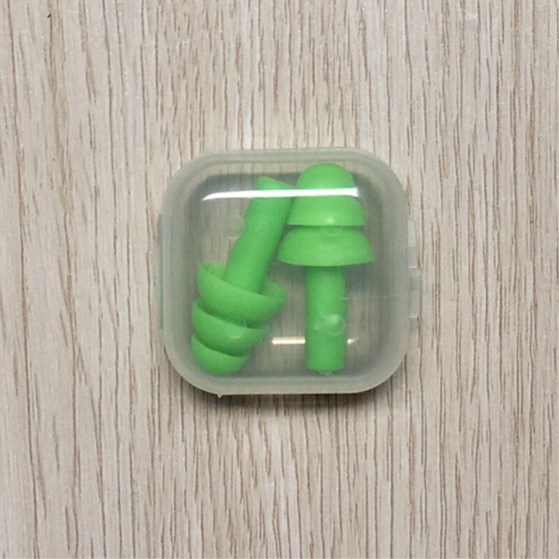Bouchons d'oreilles en Silicone, 5 paires, Anti-ronflement, pour voyage, sommeil, réduction du bruit, protection pour la natation: 5Pairs Green