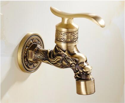 Robinet de toilette, robinet Bronze Antique de machine à laver, robinet de toilette, robinets de jardin décoratif pour l'extérieur: Bourgogne
