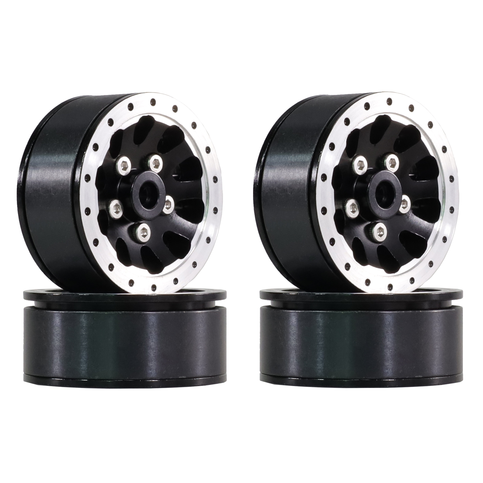 4Pcs Metal Beadlock Wheel Hub Wheel Rim And Rubber Tire For WPL C14 C24 B14 B24 B36 MN D90 MN99S RC Car Upgrade Parts: PURPLE