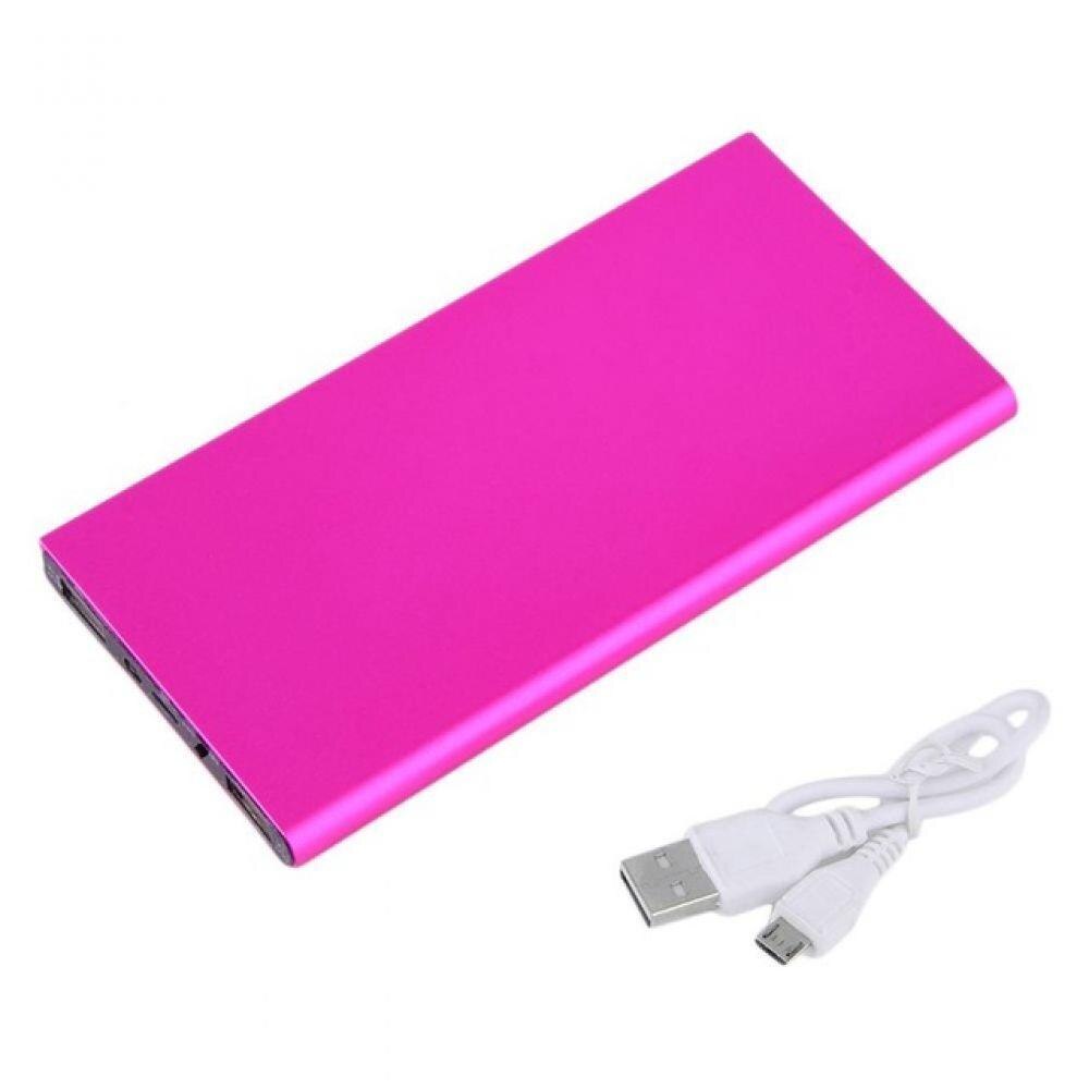 20000 Mah Power Bank Dual Poorten Voeding Voor Telefoon Met Led Licht Opladen Powerbank Mobiele Telefoon Externe Batterij Oplader: Rood