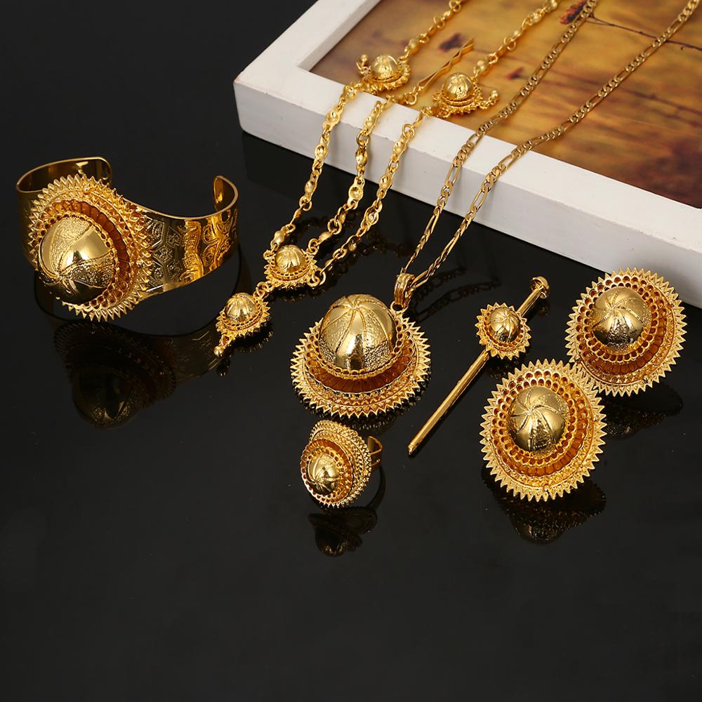 Ethiopian Trendy Hair Piece Hair Pin Women Eritrea Habesha African Jewelry Set