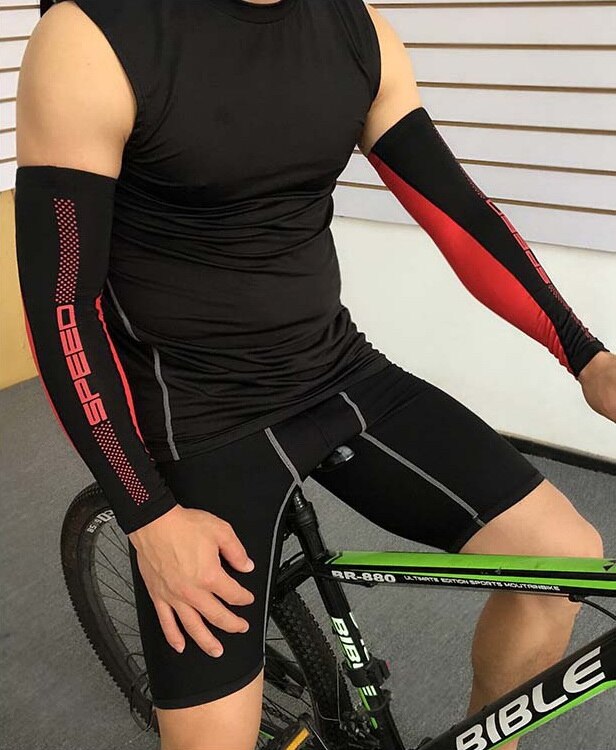 1 paar heren fiets- en hardloopschoenen met uv-bescherming, manchetten, beschermende mouwen, fiets- en sportarmwarmers.: 02 / M