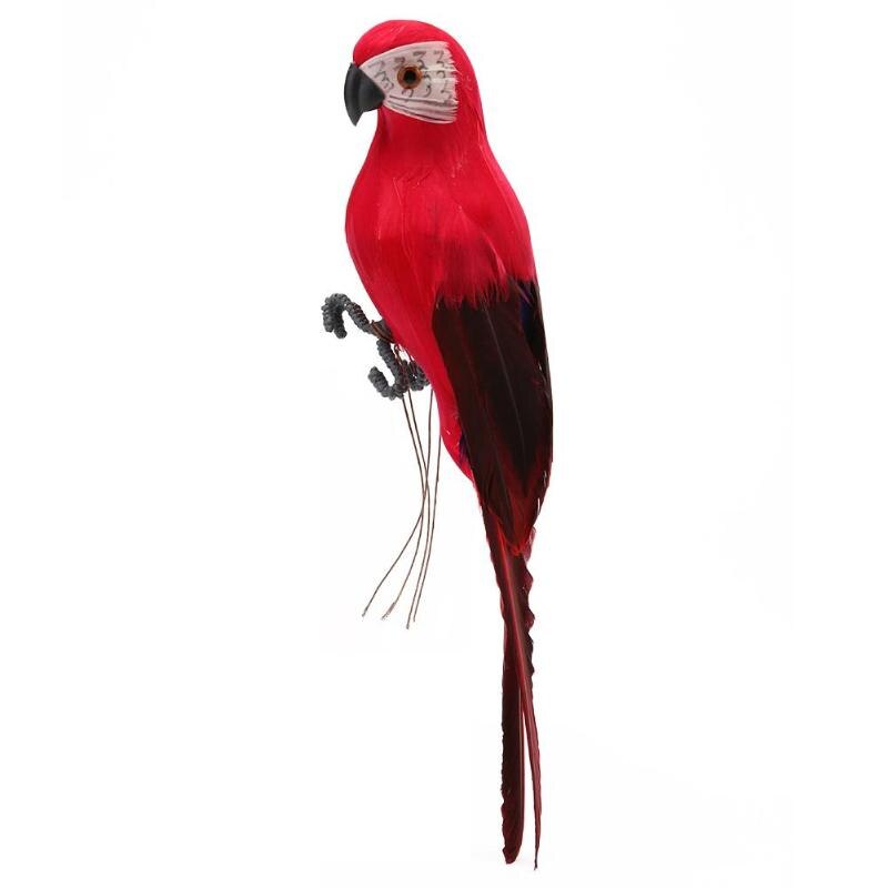 Foam Veer Kunstmatige Papegaai Imitatie Vogel Model Simulatie Dier Vogel Tuin Decoratie Diy Party Thuis Ornament: Rood
