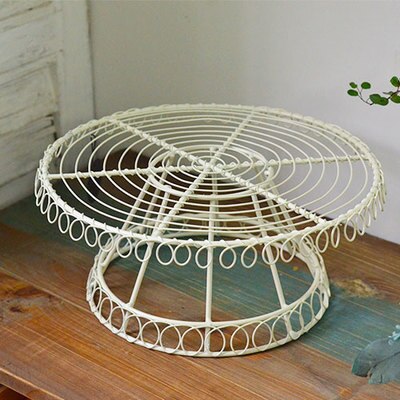 handcrafted vintage wire metal cake stand