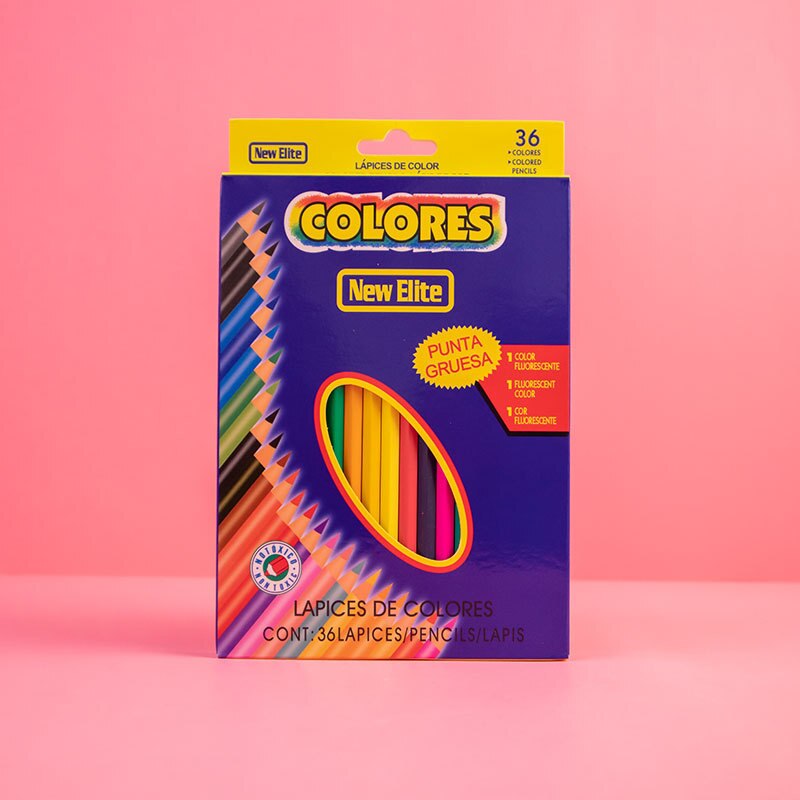 12/18/24/36/48 Boxed Colored Pencils Children&#39;s Cartoon Art Sketch Graffiti Color Lead Set Poplar Pen with Delicate Texture: 36color