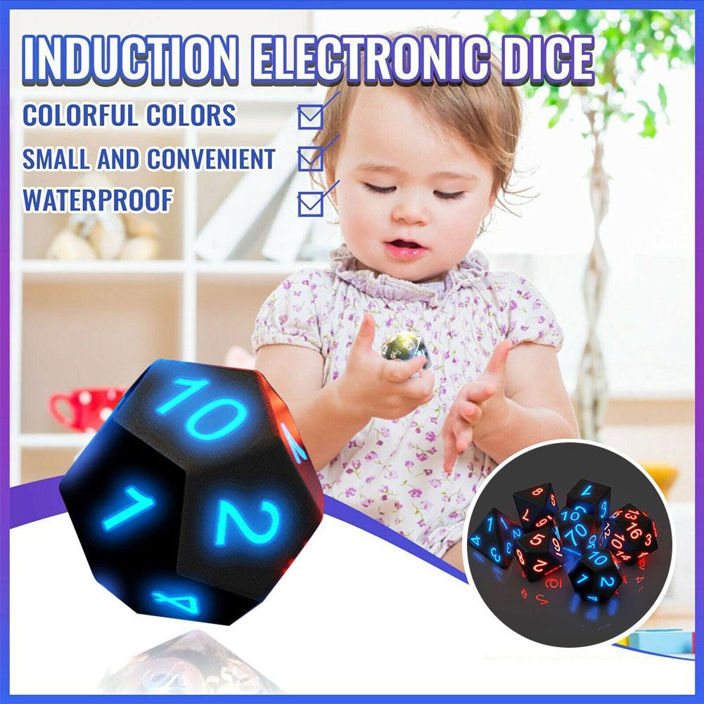 LED Hits Night Light Dice Polyhedral Luminous Mini Game Entertainment Dice KTV Bar Fun Colorful For Club C5B7