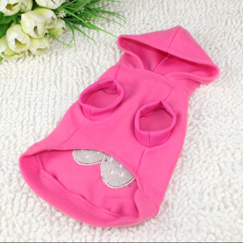 Ropa rosa para perros y mascotas, abrigos de algodón cálido para cachorros, Pug, Chiwawa, sudaderas con capucha para perros pequeños, ropa de otoño para mascotas 45