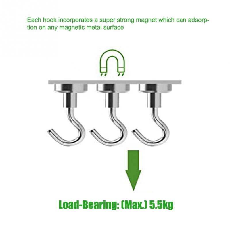 12pcs Metal Surface Mini Ultra Strong Magnetic Holder Circular Hanger Home Hook Support Kitchen Wall Neodymium