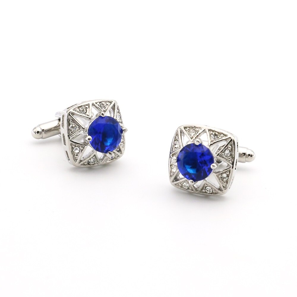 Boutons de manchette en cristal pour hommes couleur rouge laiton matériel cristal rond d'affaires boutons de manchette et au détail: d