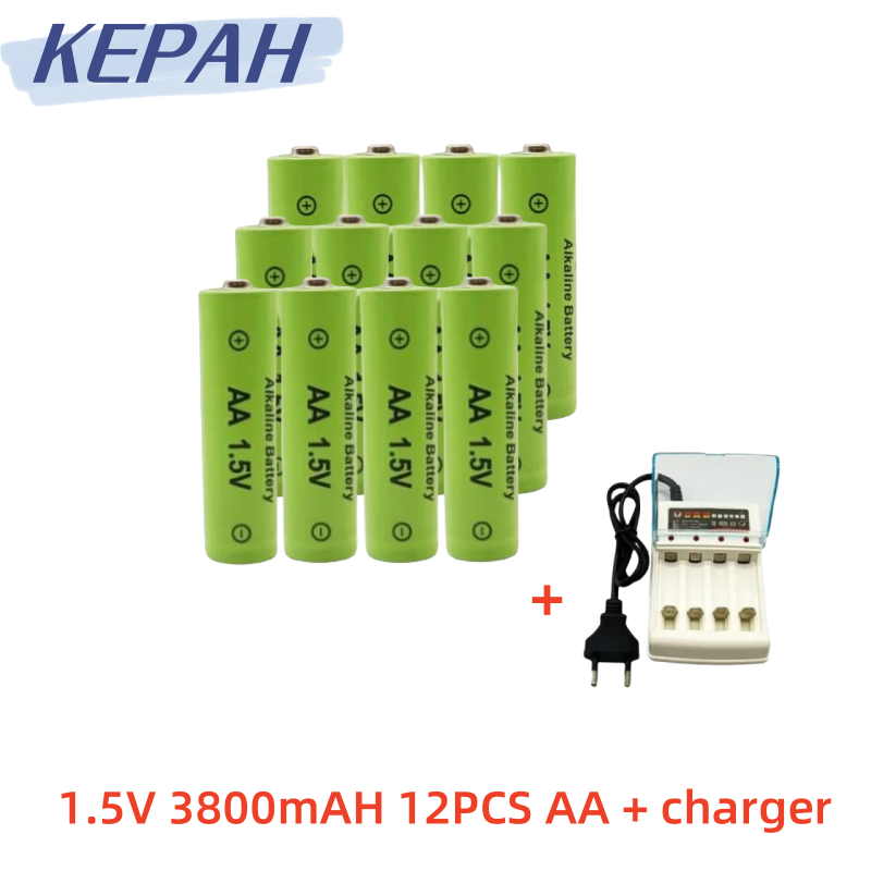 1.5V AA3800mAh rechargeable battery, 1 5V charger, AA flashlight, toy watch, MP3 player, wireless keyboard, wireless mouse: Beige