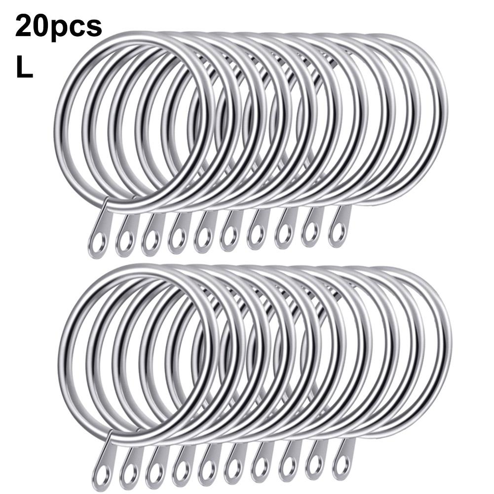 20PCS Metal Hanging Curtain Rings Curtain Clips Window Hooks Accessories Roman Rings Roller For Home Bath Decor Curtain Ring