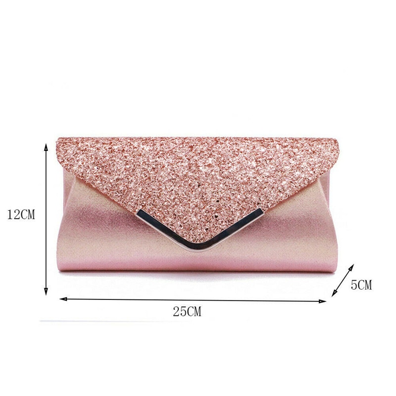 Noenname Vrouwen Glitter Shimmer Envelop Dames Pailletten Avond Party Prom Smart Jane Clutch Bag Handtas