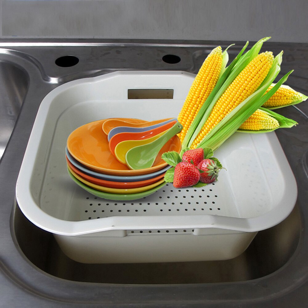 Talea Kitchen Tray Dish Drainer Drying Sink drain plastic basket Vegetable Fruit Drying Washing Holder