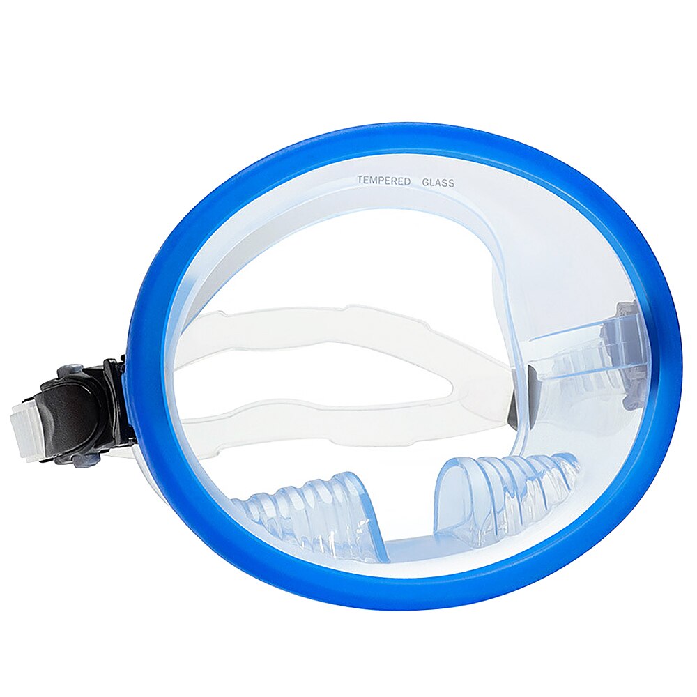 Water Sports Diving Wide View Scuba Mask Watertight Anti-Fog Lens Underwater Snorkeling Spearfishing Full Diving Mask: Transparent blue