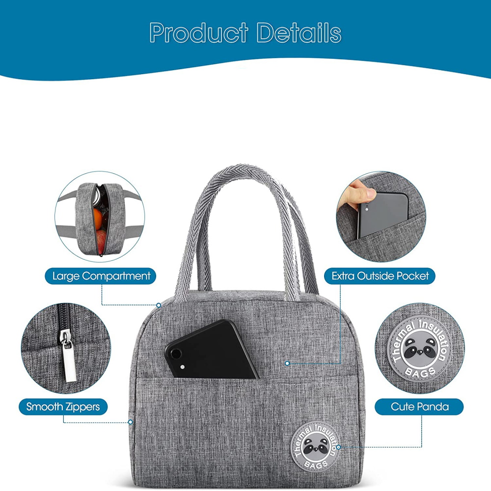 Thermal Food Picnic Lunch Box Insulated School Child Food Bag Tote Lunch Bags for Work Daisy Pattern Cooler Bag for Women