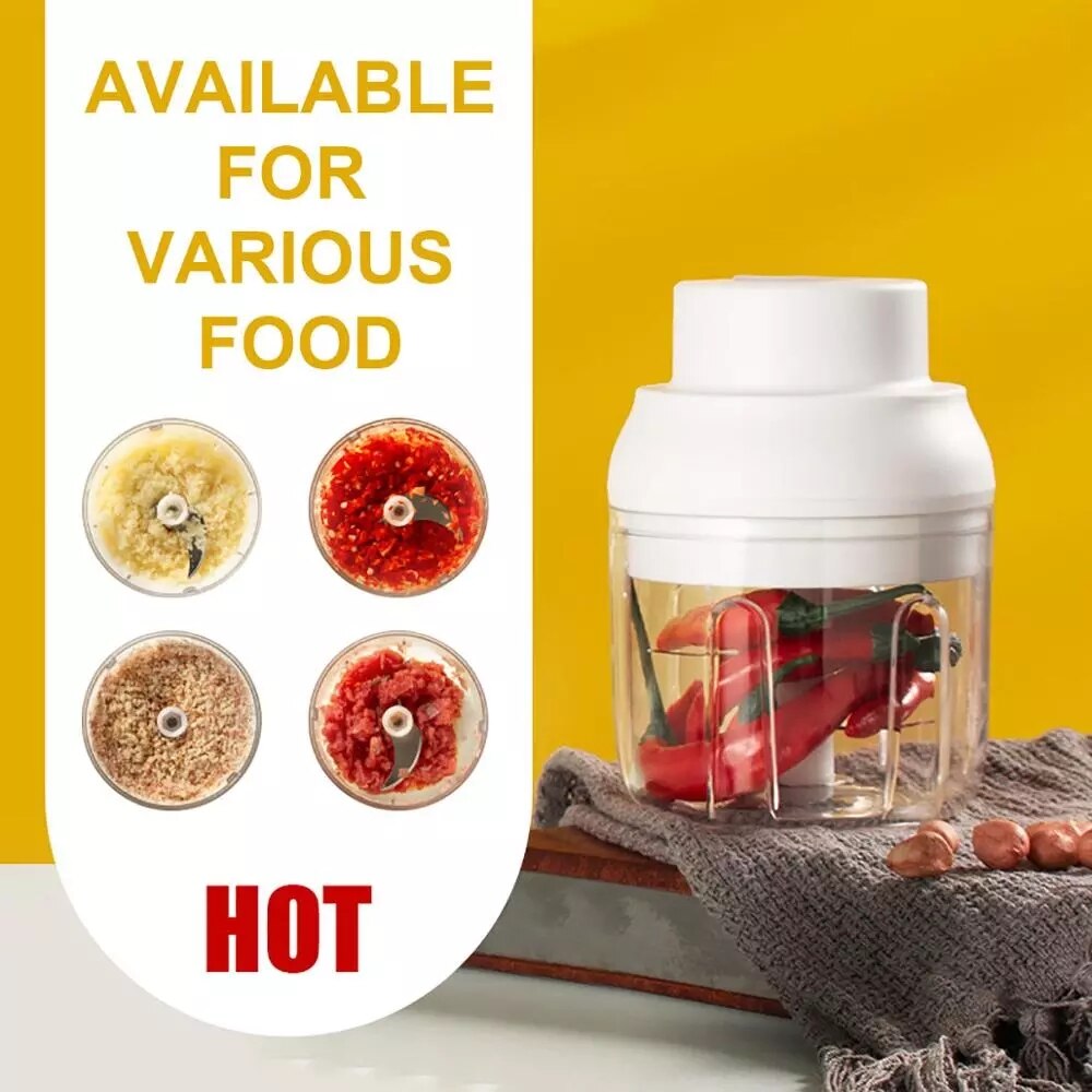 Portable Mini Electric Food Chopper Fruit Vegetables Tools USB Meat Crusher Meat Grinder Chopper Garlic Cutter Garlic Masher