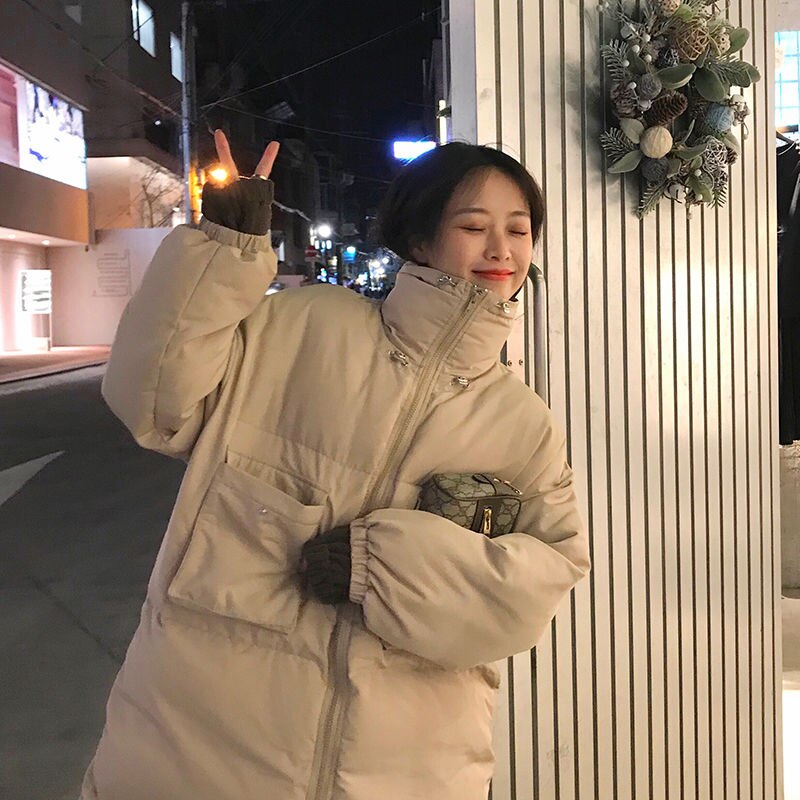 Junelove women& #39 ;s oversize over knæ lang varm frakke vintage vinter bomuldspolstret jakke parkas afslappet koreansk kvindelig tykt outwear