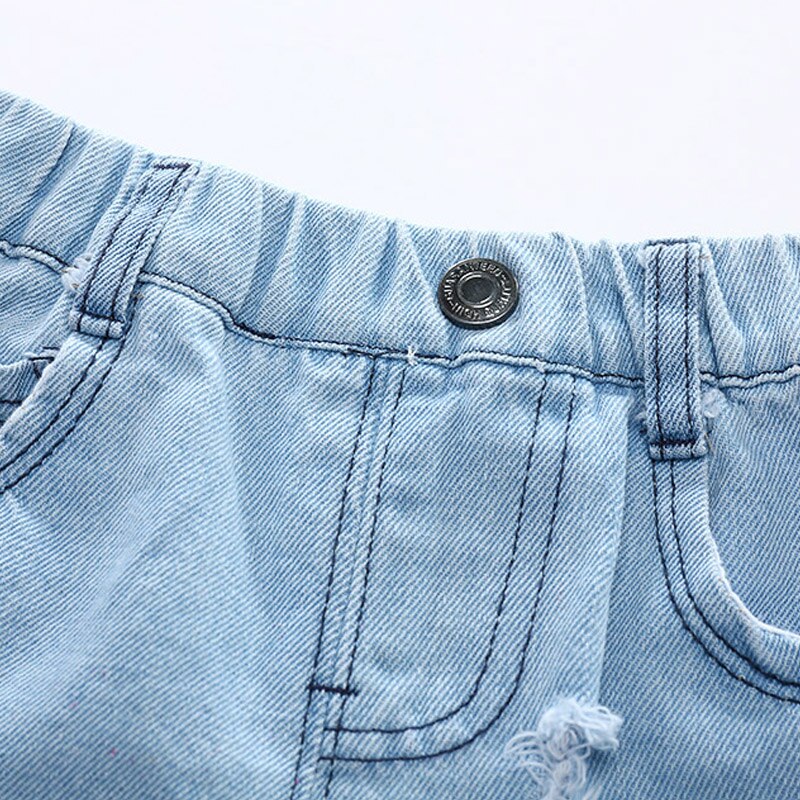 Pantalones cortos DE algodón con agujeros para niños y niñas, Shorts DE para playa, ropa para niños DE 2 a 8 años, verano