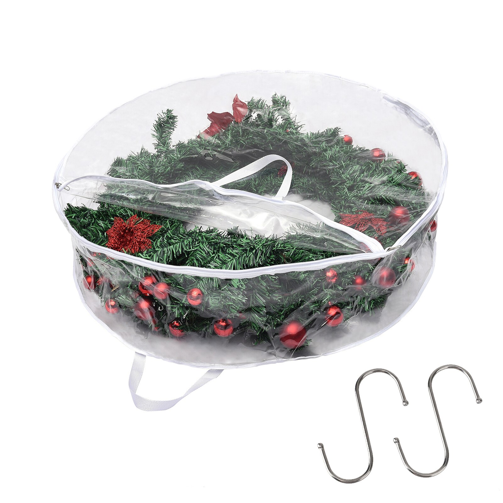 Storage Bag Wreath Unzipping Collapsible Garland Portable Plastics Fold Transparent