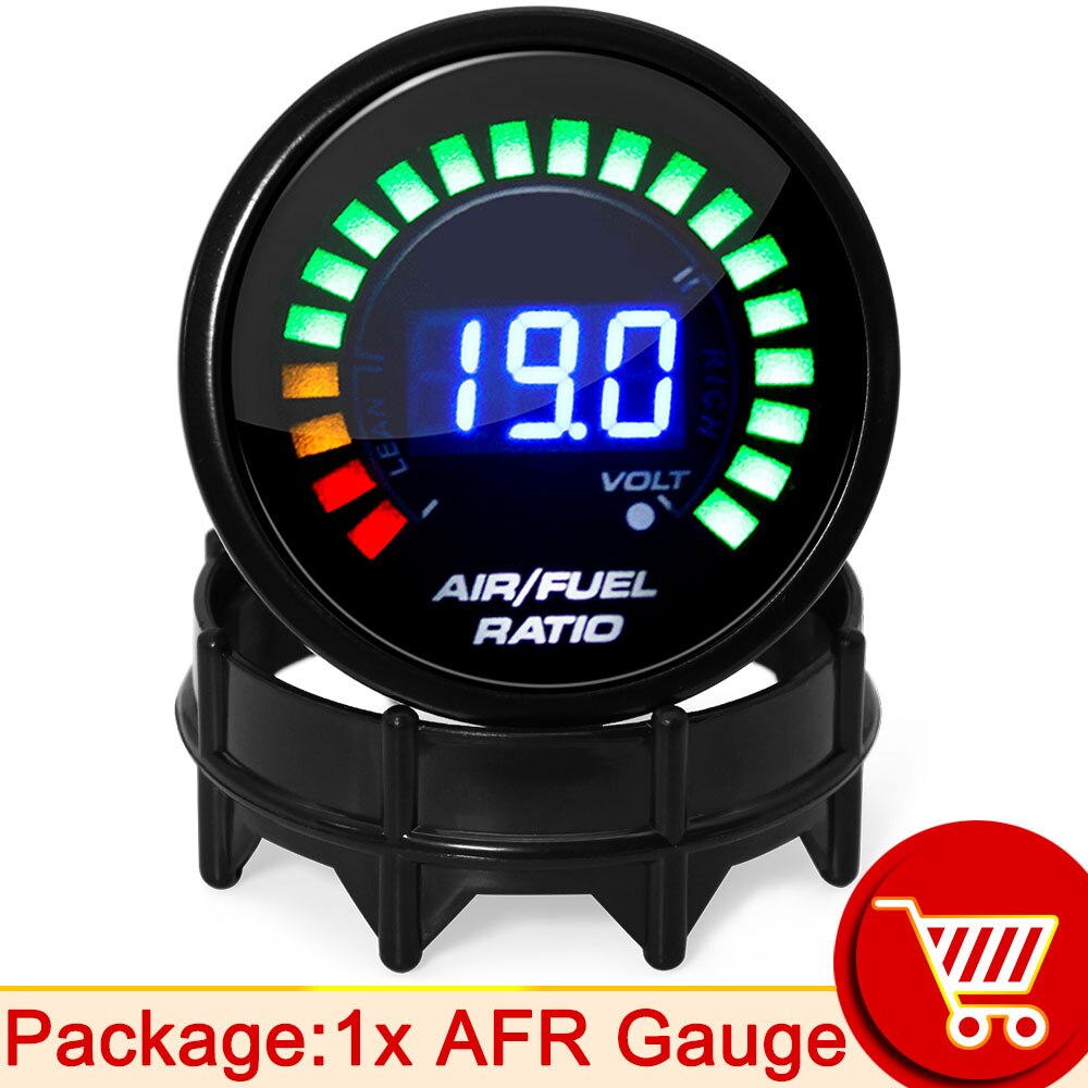 2inch 52MM Digital 20 LED tachometer Boost bar psi Vacuum Water temp Oil temp press Voltmeter Air/fuel ratio EGT temp RPM Gauge: air fuel ratio