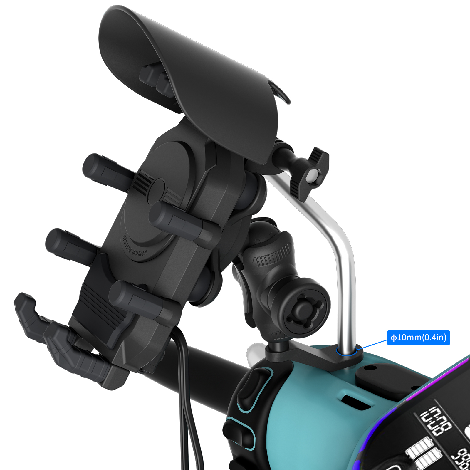 15W motorfiets telefoonhouder draadloze oplader telefoonhouder oplader GPS Moto ondersteuning mobiele telefoon stuurhouder voor 4-7 inch telefoon