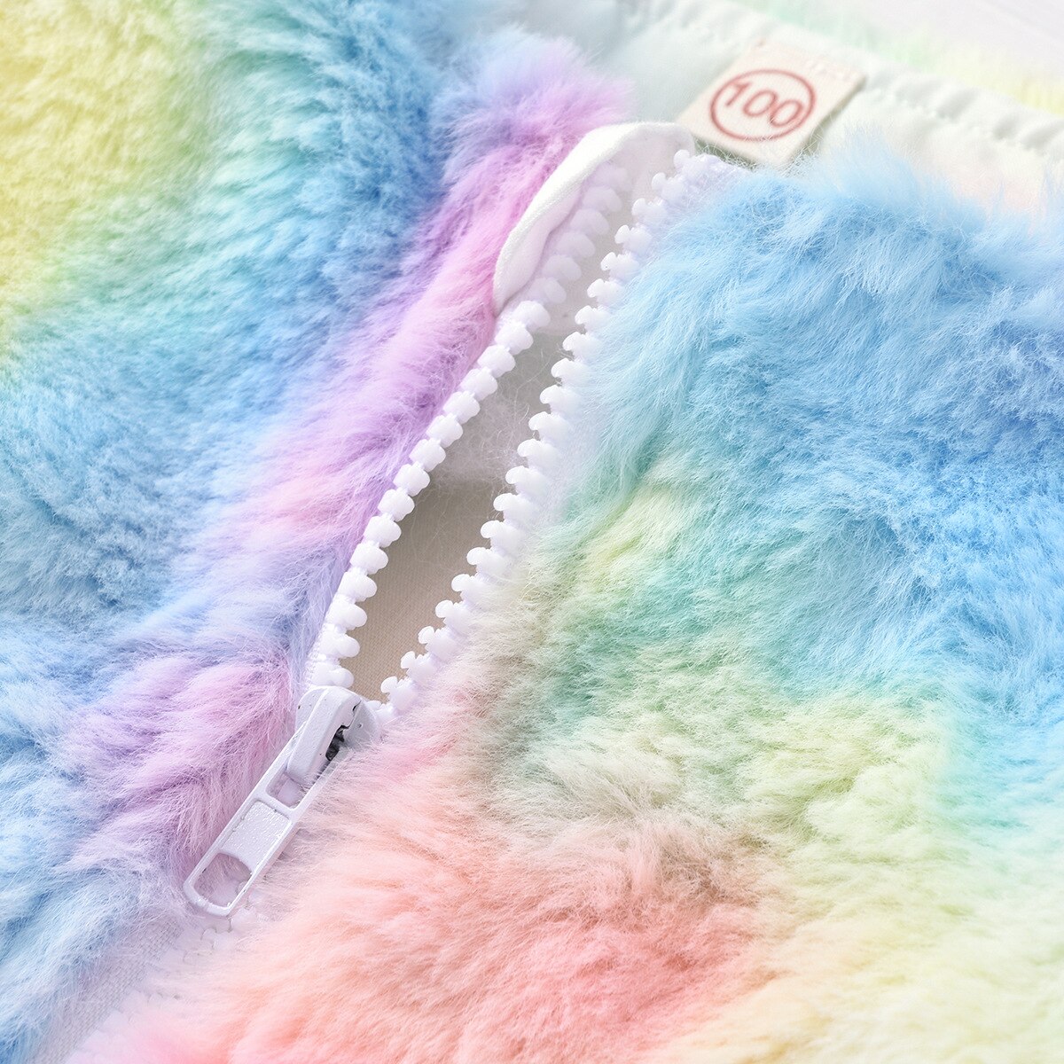 Kids Coral Fleece Jas Winter Warmer Baby Meisje Tie Dye Jassen Zachte Lange Mouw Pluche O Hals Zip Up Bovenkleding dikker Kleding