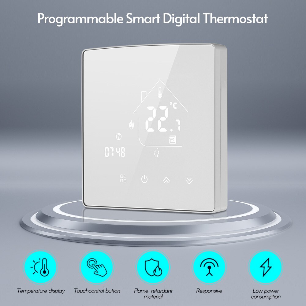Termostato Digital inteligente eléctrico/caldera de Gas/radiador de calefacción de agua, pantalla táctil LCD, controlador de temperatura programable semanal