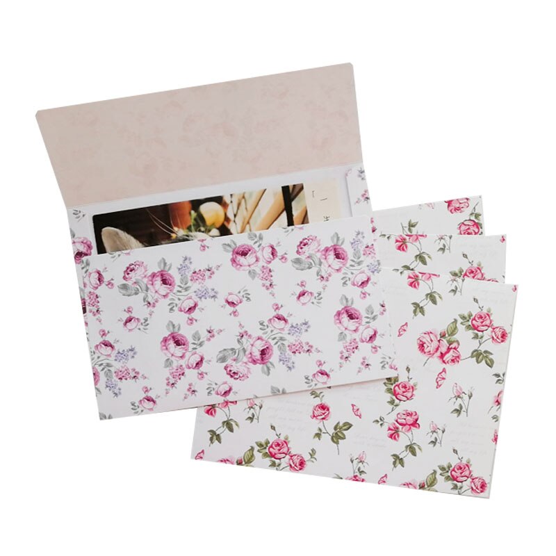 10pcs Rose envelope Pastoral style Paper DIY Stationery Decorative writing envelopes bag 17.5*12.5cm: Random color