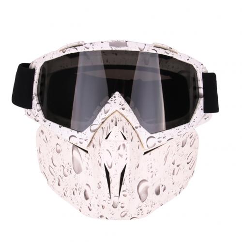Vinter motorsykkel snøscooter hjelm beskyttelsesbriller maske beskyttelsesbriller motocross vindtette briller motorsykkel rideutstyr: Hvit