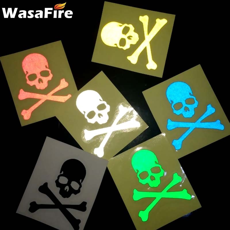 1pz Ciclismo Bici Adesivo Riflettente Fluorescente cranio Adesivi MTB fisso Ingranaggio Scheletro Decalcomanie Accessori per Biciclette