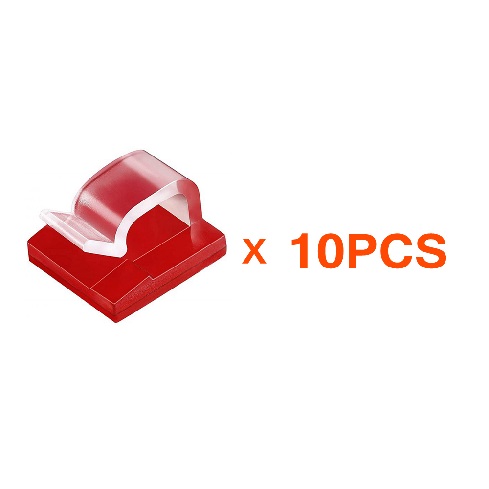 10/20/50Pcs Cable Organizer Self Adhesive Cable Clips USB Cable Management Clamp Car Home Wall Cord Holder Charging Wire Winder: Red