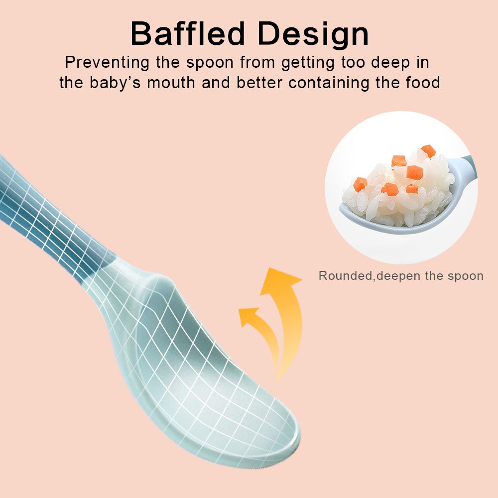 2Pcs Baby Silicone Spoon Toddler Training Bendable Soft Spoons Table Forks Auxiliary Food Utensils Children Tableware Set