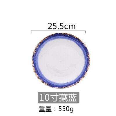 Plato de cerámica de estilo nórdico Phnom Penh, plato de comida occidental, platos de paisaje de nubes para banquetes, plato de ensalada para desayuno en casa: 6