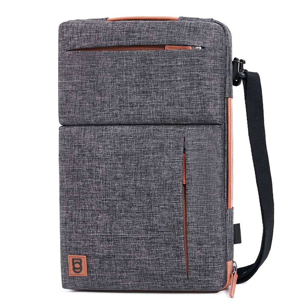 Multi-use rem laptop taske med 2 håndtag til 10 " 13 " 14 " 15.6 " 17 "inch laptop stødsikker computer notebook taske, grå