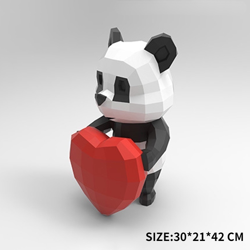 Panda Paper Model Art Sculpture Home Decor Hallway Party Wall Decorations Papercraft 3D DIY Puzzles Hand Made Toys Prop: Multicolor