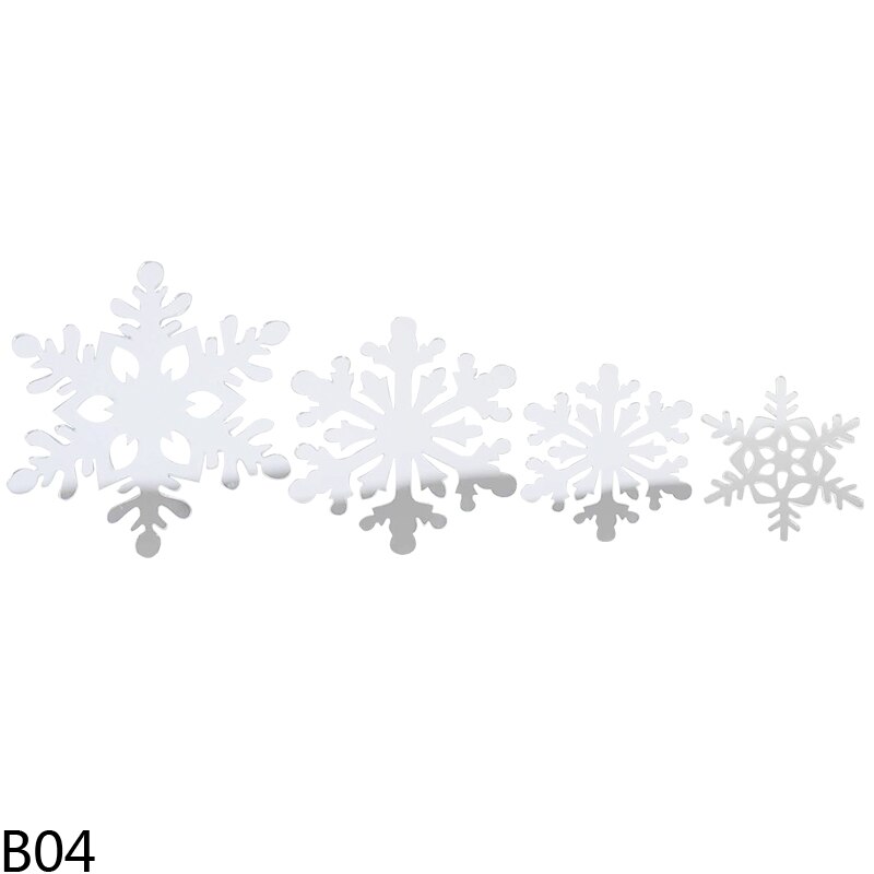 4pcs Silver White Snowflake Cake Topper Christmas Ice Princess Cupcake Toppers For Wedding Kid Birthday Party Cake Dessert Decor: B04-silver