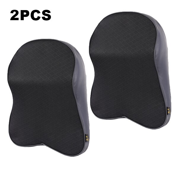 Araba yastık 3D bellek köpük sıcak araba boyun yastık pu deri araba koltuğu minderi evrensel bel desteği destek oto aksesuarları: 2 PCS Pillow