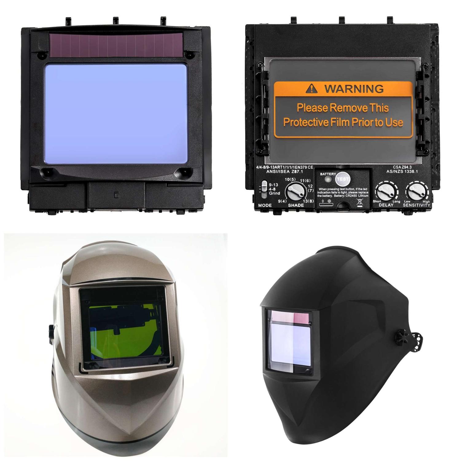 Filtr spawalniczy zobacz rozmiar 100x73mm (3.94x2.87w.) słoneczny 4 czujniki automatyczne przyciemnianie najlepsza klasa optyczna 1111 pełny zakres cień 4(3)-13