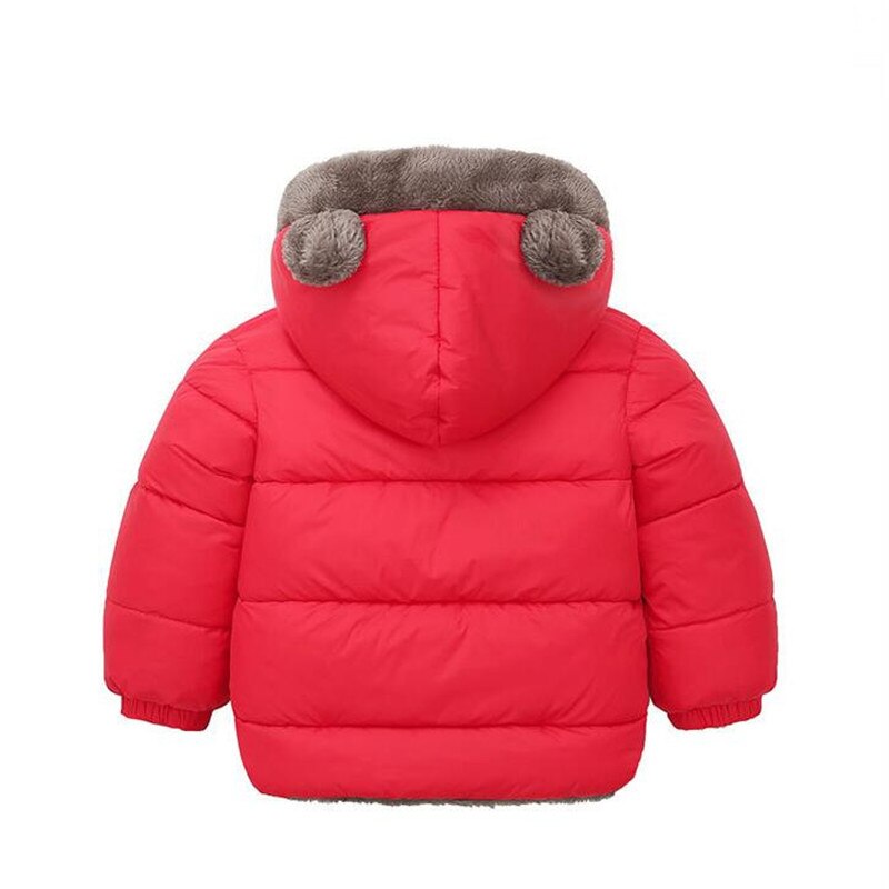 Roupa do bebê jaqueta de inverno engrossado calor das crianças para baixo acolchoado jaqueta meninos e meninas com capuz cordeiro veludo acolchoado casaco