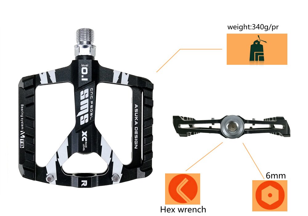 1 Pair Wide Platform Bike Pedals Big Foot Pedales Aluminium Alloy Mountain Bike Pedals MTB Accessories