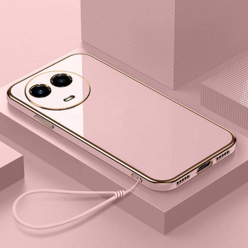 Coque de téléphone en Silicone solide, lignes ondulées carrées de luxe, pour Realme 11 5G Realme 11X C67 Realme Narzo 60x, RMX3780 RMX3782: CANVAS / Rose vif