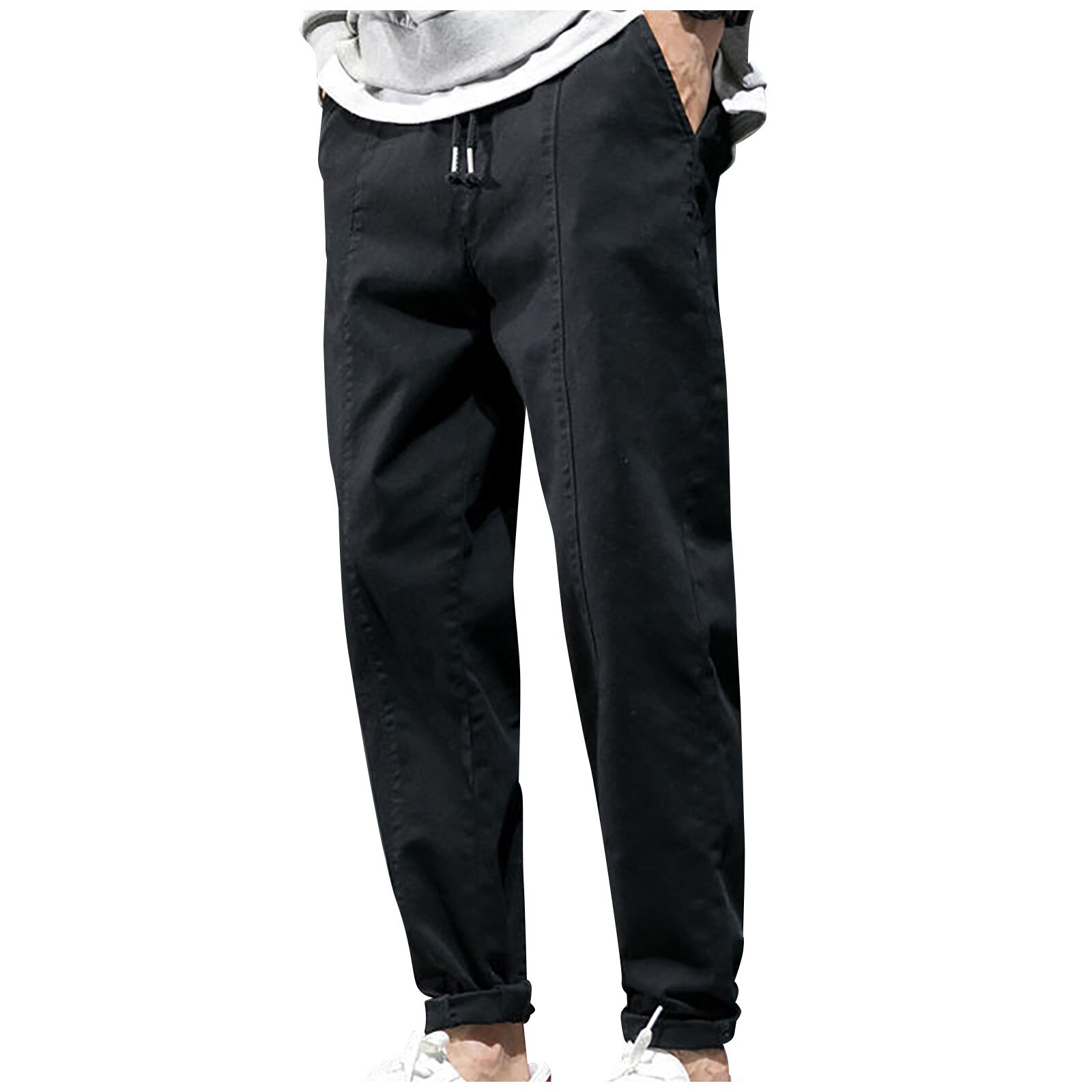 Male Casual Pants Jeans Men's Casual Plus Size Loose Pure Color Sports Long Sweatpants Pents Loose Baggy Hiphop pants: B / 5XL