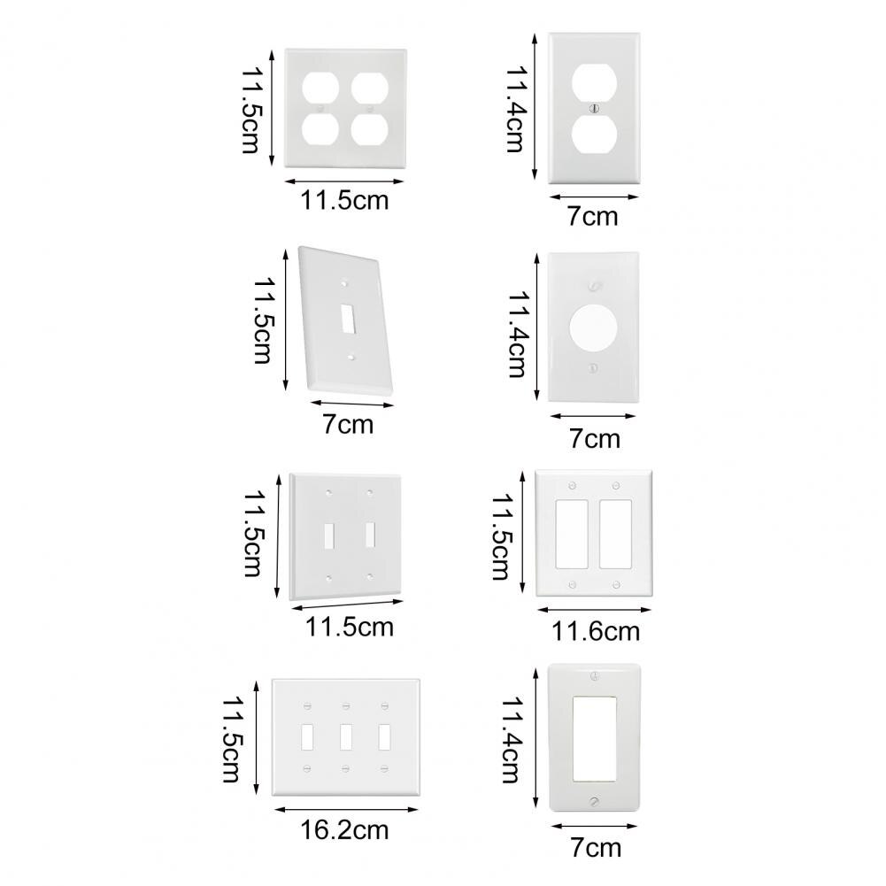 Socket Plate Hard Heat Resistant US Standard Wall Switch Receptacle Outlet Cover for Home