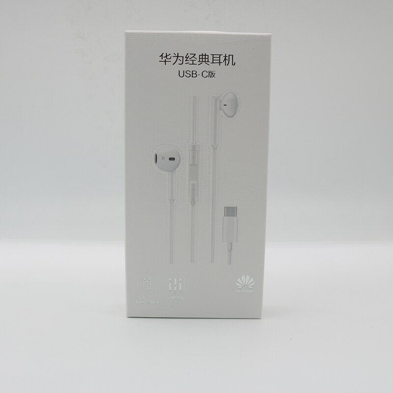 Original HUAWEI CM33 Earphone USB Type-C In Ear Hearphone Headset Mic Volume HUAWEI Mate 10 20 Pro 20 X RS P 10 20 30 Note 10: With packing