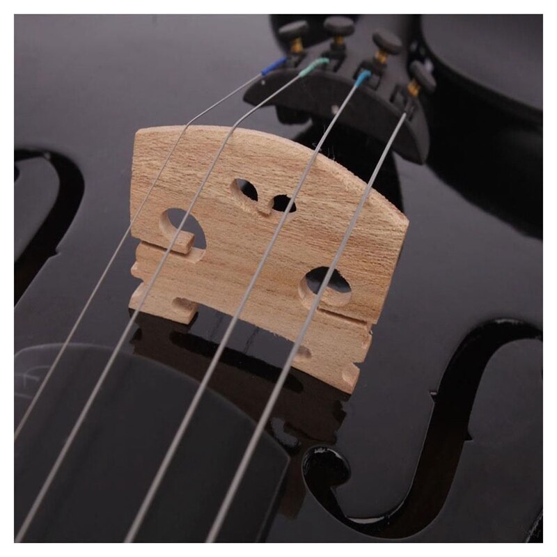 Violín acústico de tamaño completo, violín negro con colofonia de arco, 4/4