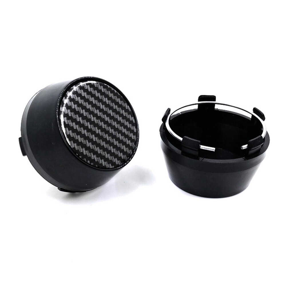 60mm kolfiber hjulnav centrumkapslar set  of 4 för bilfälgar universaldelar: Svart kolfiber