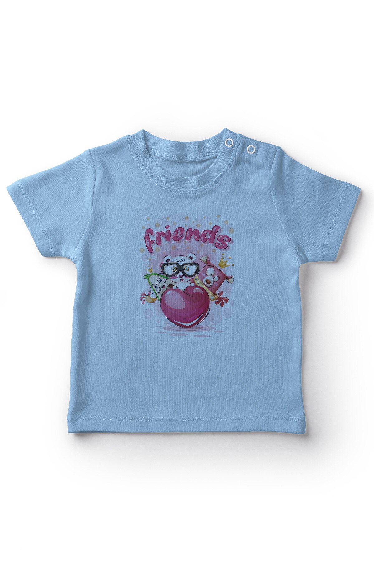 Angemiel bébé heureux amis garçon bébé T-Shirt bleu