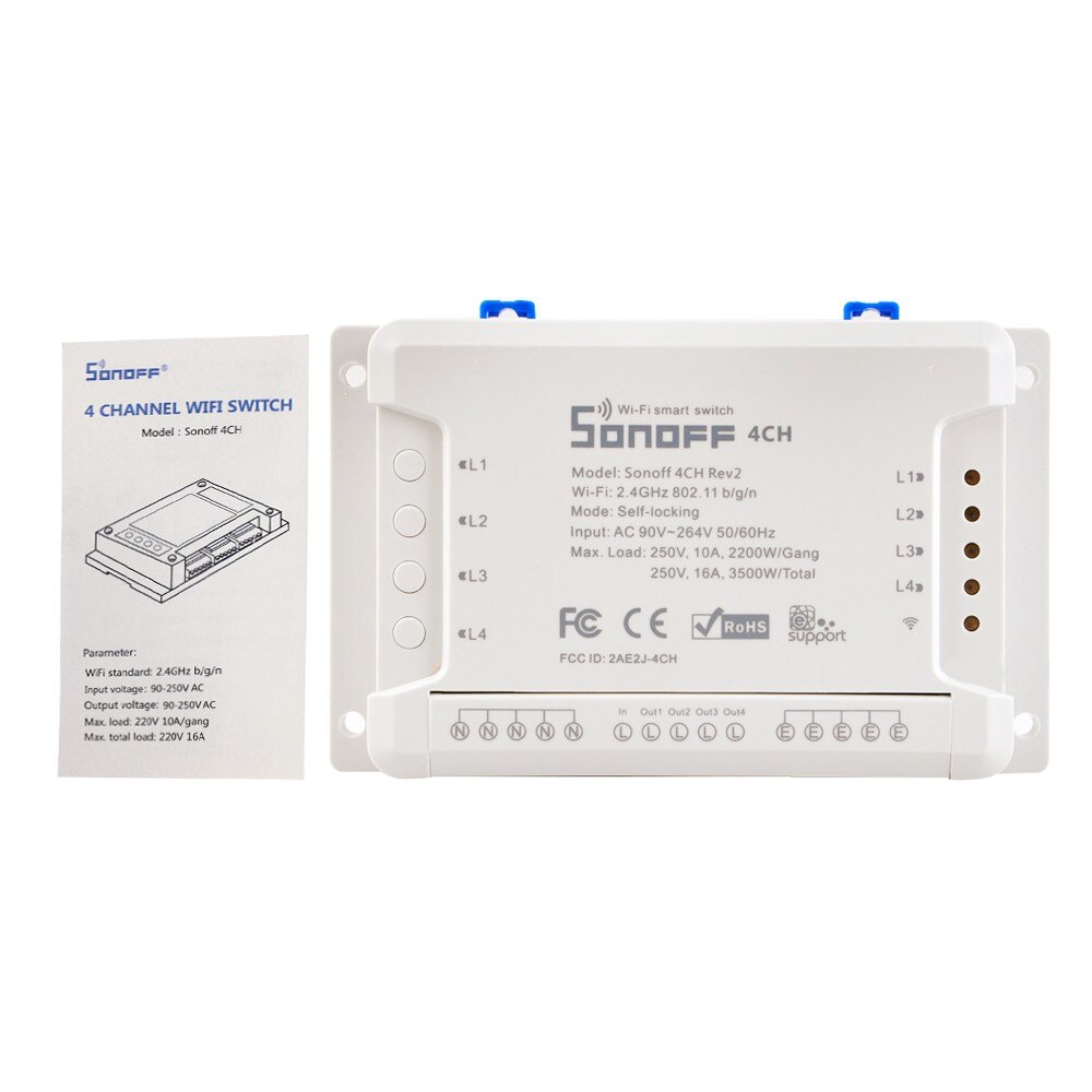 SONOFF 4 Channels Din Rail Mounting WiFI Switch