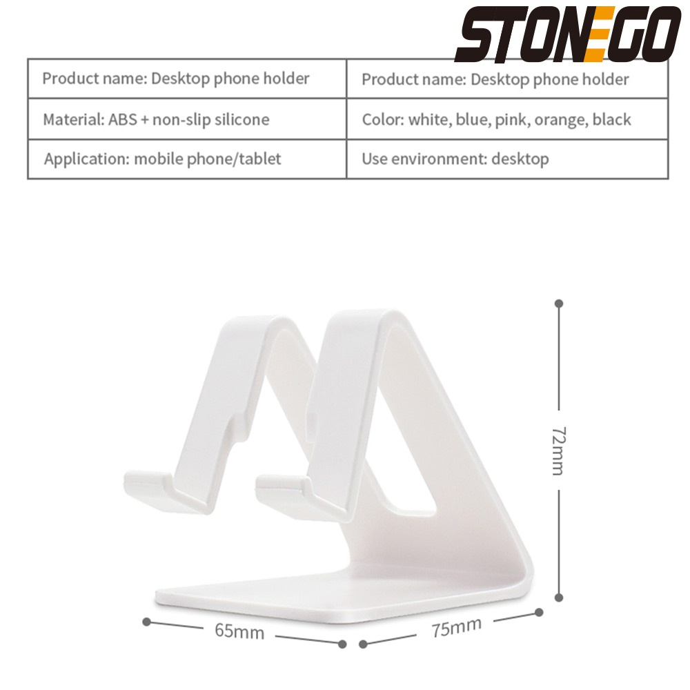 STONEGO 1 szt. Uchwyt na telefon przy biurku trójkątny stojak przenośny do Tablet z funkcją telefonu komórkowego uniwersalny plastikowy stojak na telefon