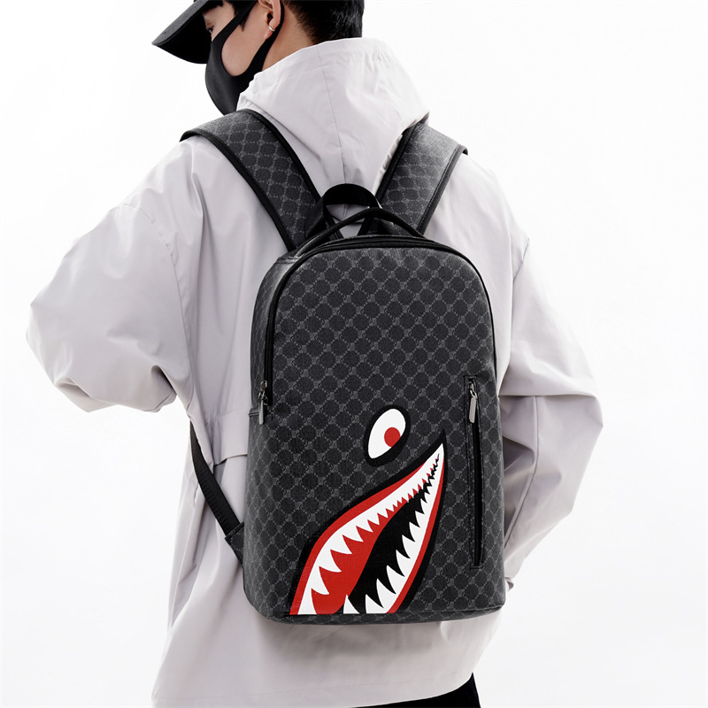 Men's Backpack Plaid High School College Bag 15-inch Laptop Rucksack